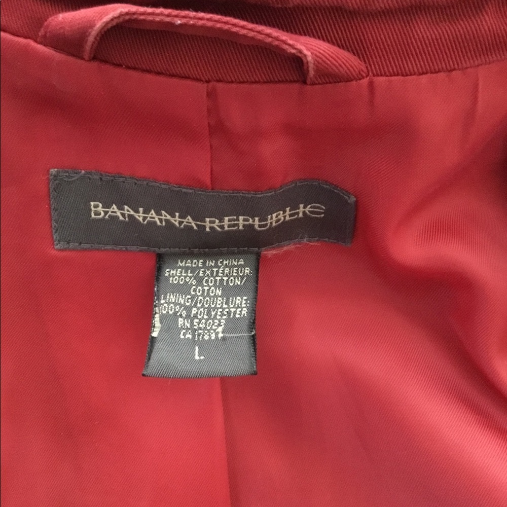 Banana a Republic Factory red trench jacket sz L - Picture 4 of 6